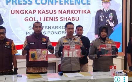 Polres Ponorogo Amankan Pengedar Narkoba Asal Madiun, Sita 301 Gram Sabu