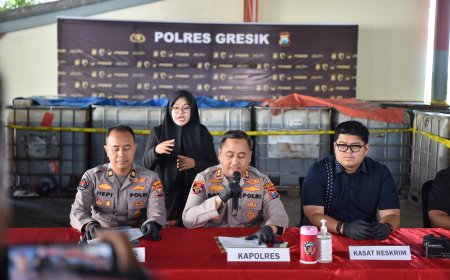 Polres Gresik Ungkap Penimbunan 17 Ribu Liter Solar Subsidi, Satu Tersangka Diamankan